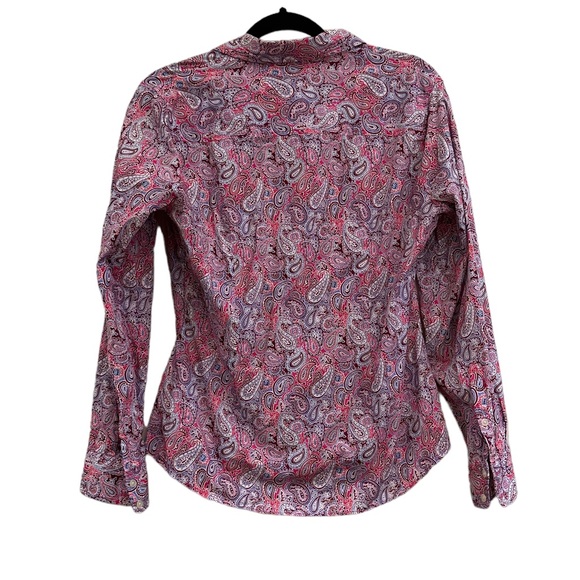 Banana Republic Soft Wash Pink Paisley Long Sleeve Button Up Shirt Size Medium - Picture 2 of 6